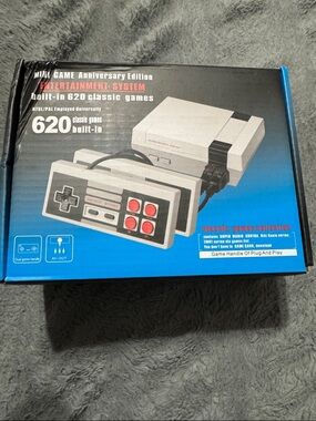 Classic Mini Game Console - White & Black - 620 Built-in Games